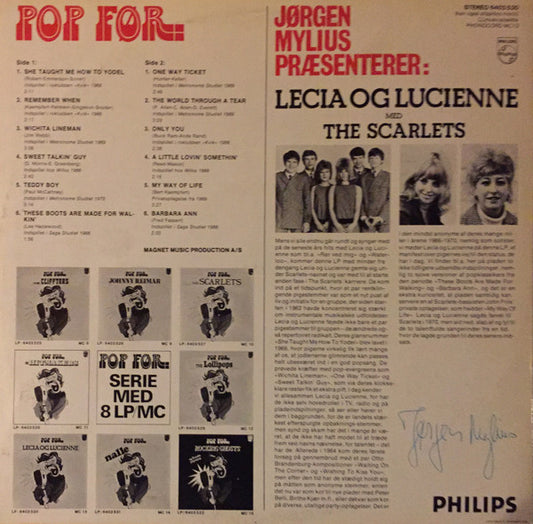 Lecia & Lucienne Med The Scarlets : Pop Før (LP, Comp)