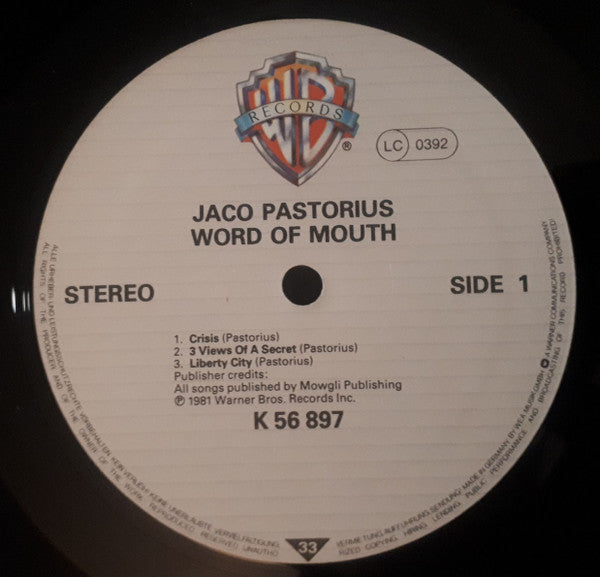 Jaco Pastorius : Word Of Mouth (LP, Album)
