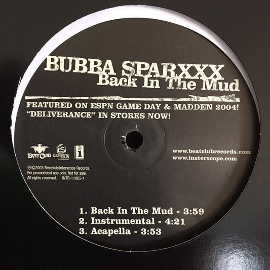 Bubba Sparxxx - Back In The Mud (12") (Very Good Plus (VG+)) - Skanderborg Vinyl