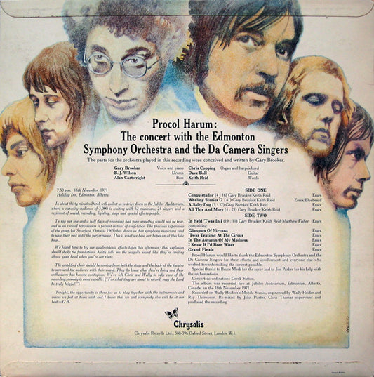 Procol Harum In Concert With The Edmonton Symphony Orchestra : Live (LP, Album)