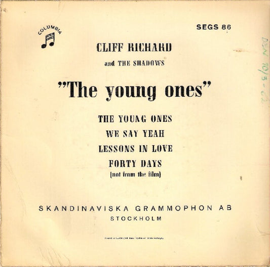 Cliff Richard & The Shadows - The Young Ones (7") (Very Good (VG)) - Skanderborg Vinyl