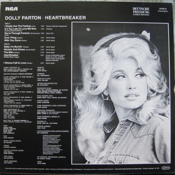 Dolly Parton : Heartbreaker (LP, Album, Club)