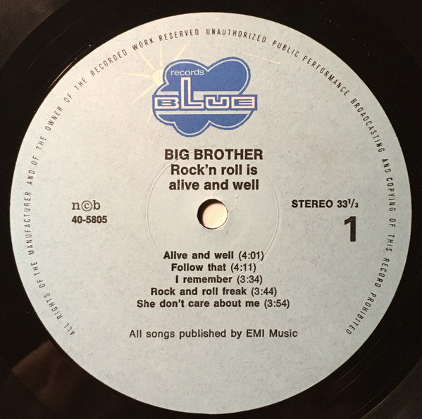 Big Brother (9) : Rock And Roll Is Alive And Well (LP, Album)