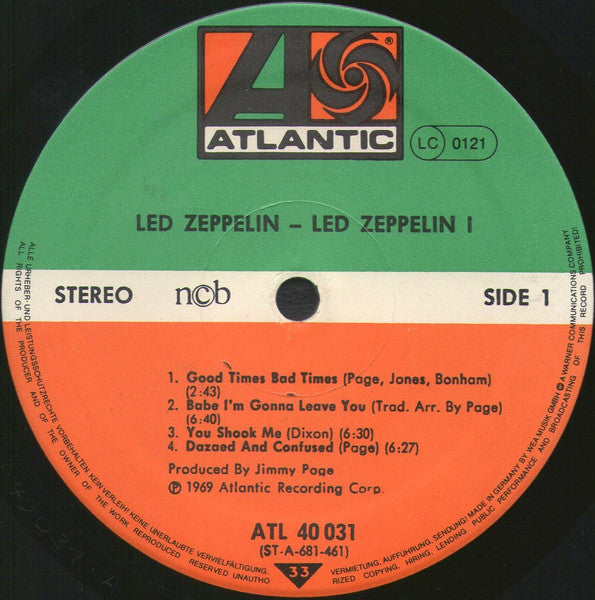 Led Zeppelin : Led Zeppelin I (LP, Album, RE)