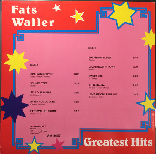 Fats Waller - Greatest Hits (LP) (Very Good Plus (VG+)) - Skanderborg Vinyl