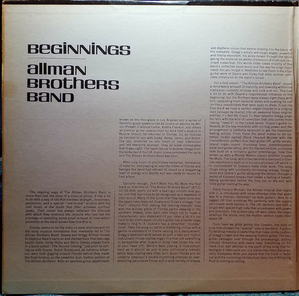 The Allman Brothers Band : Beginnings (2xLP, Comp, Gat)