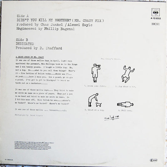 Alexei Sayle - Didn't You Kill My Brother? (12") (Very Good Plus (VG+)) - Skanderborg Vinyl