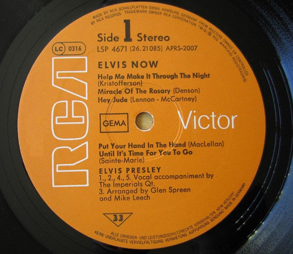 Elvis Presley : Elvis Now (LP, Album, RE)