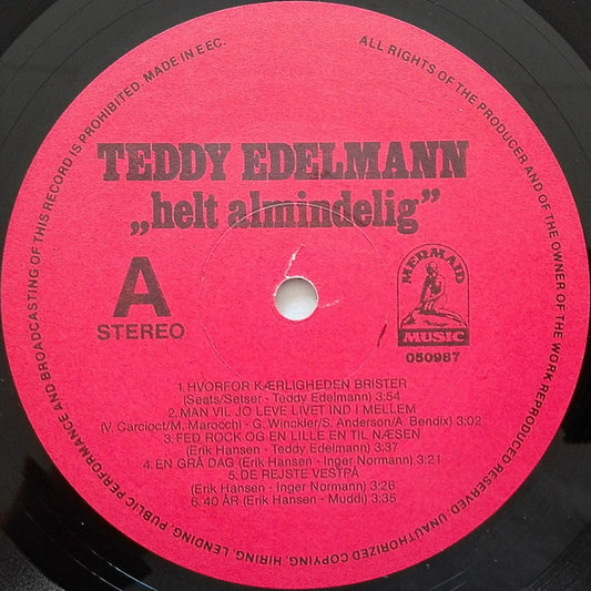 Teddy Edelmann : Helt Almindelig (LP, Album)