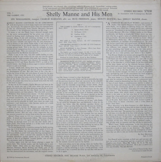 Shelly Manne & His Men : The Gambit (Volume 7) (LP, Album)