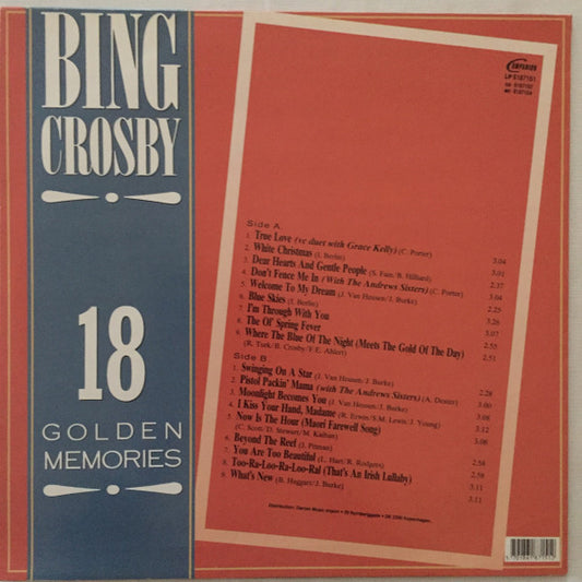 Bing Crosby - 18 Golden Memories (LP) (Very Good Plus (VG+)) - Skanderborg Vinyl