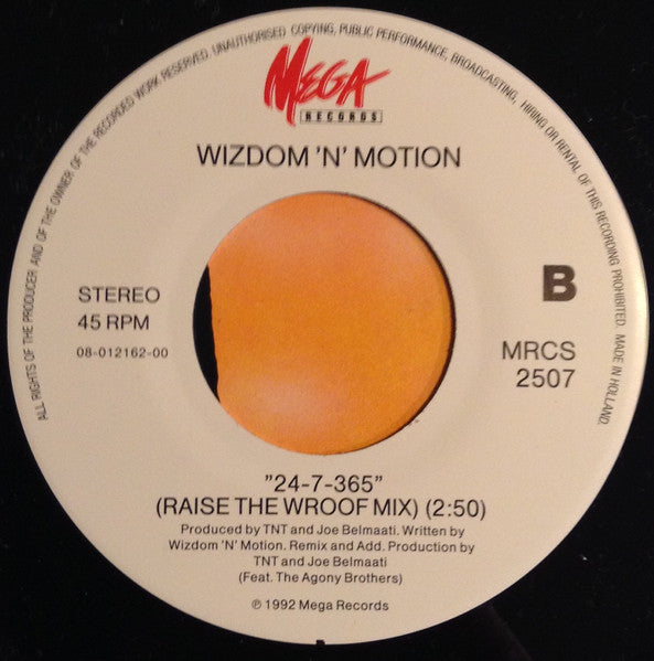 Wizdom-N-Motion : 24/7 365 (7", Single)