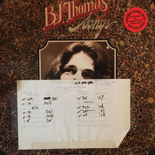 B.J. Thomas - Songs (LP) (Very Good Plus (VG+)) - Skanderborg Vinyl