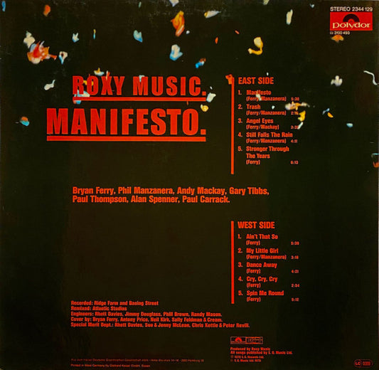Roxy Music : Manifesto (LP, Album)