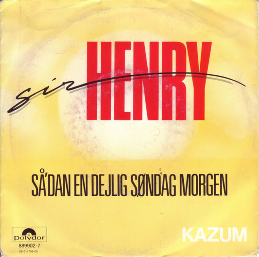 Sir Henry & His Butlers : Så`dan En Dejlig Søndag Morgen (7", Single)