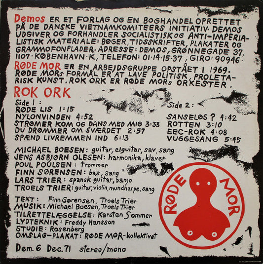 Røde Mor : Rok Ork (LP, Album, Red)