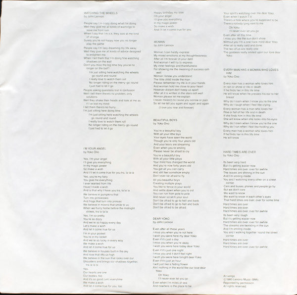 John Lennon & Yoko Ono : Double Fantasy (LP, Album)