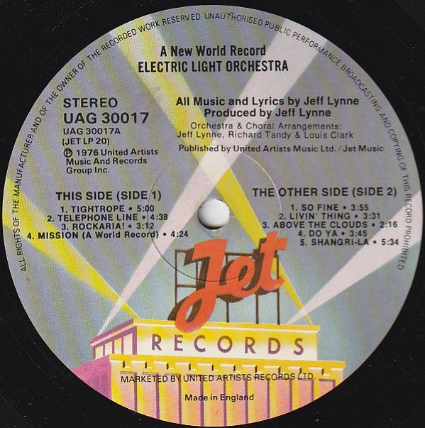 Electric Light Orchestra - A New World Record (LP) (Very Good Plus (VG+)) - Skanderborg Vinyl