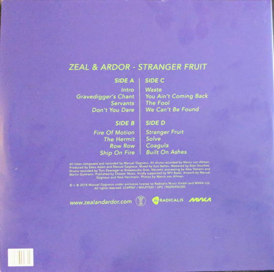 Zeal And Ardor : Stranger Fruit (2x12", Album, 180)