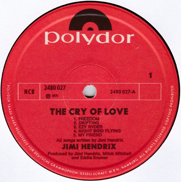 Jimi Hendrix : The Cry Of Love (LP, Album, No )
