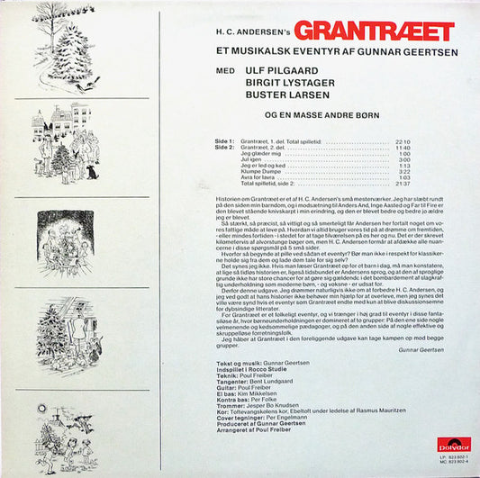 Gunnar Geertsen, Ulf Pilgaard, Birgit Lystager, Buster Larsen - H. C. Andersen's Grantræet (LP) (Very Good Plus (VG+)) - Skanderborg Vinyl