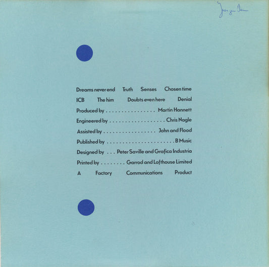 New Order : Movement (LP, Album, RP, A5 )