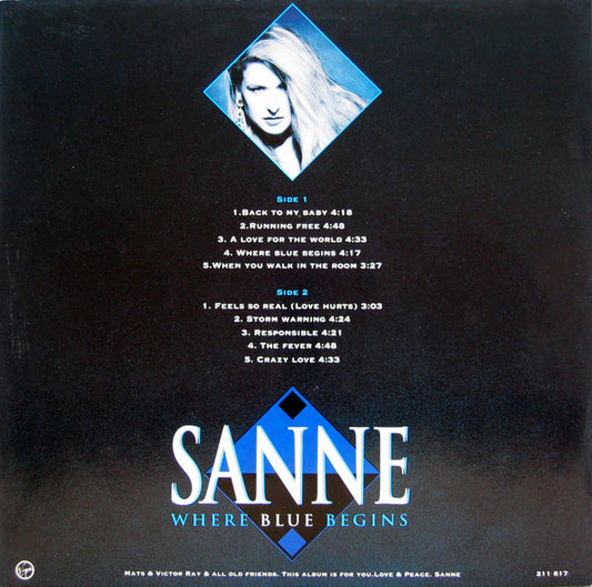Sanne* : Where Blue Begins (LP, Album)