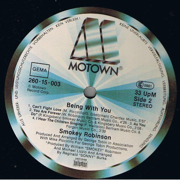Smokey Robinson : Being With You (LP, Album)