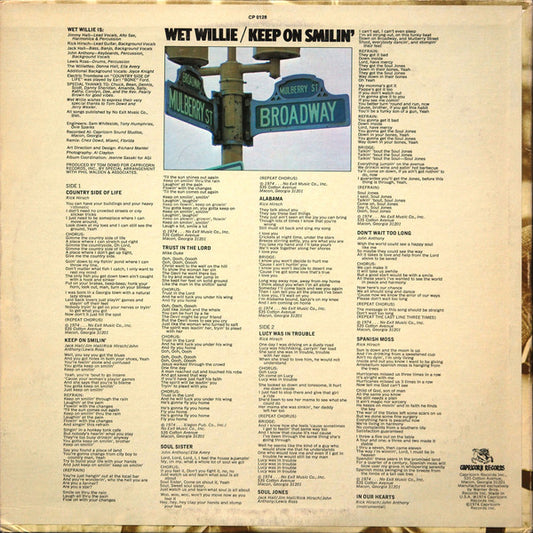Wet Willie : Keep On Smilin' (LP, Album, San)