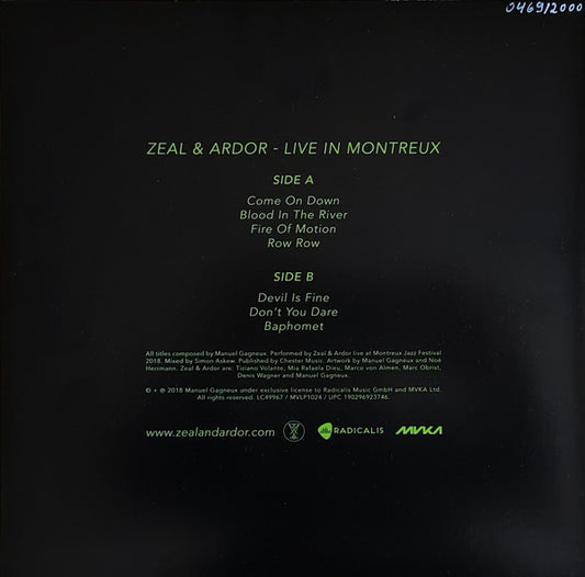 Zeal And Ardor : Live In Montreux (12", Ltd, Num)