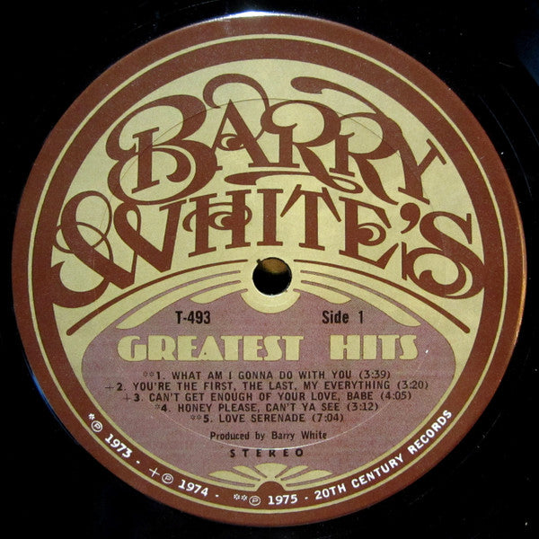 Barry White : Barry White's Greatest Hits (LP, Comp, Pit)