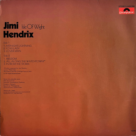 Jimi Hendrix : Isle Of Wight (LP, Album, RE)