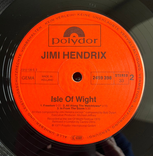 Jimi Hendrix : Isle Of Wight (LP, Album, RE)