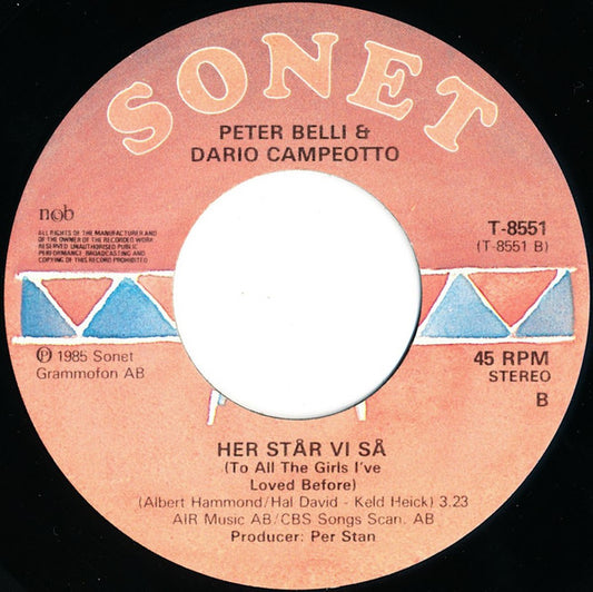 Peter Belli & Dario Campeotto : Ta' Aldrig En Sanger (7", Single, Lar)