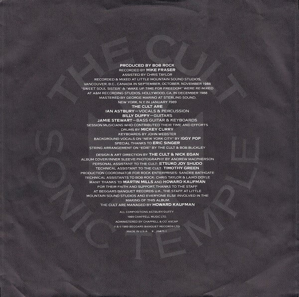 The Cult : Sonic Temple (LP, Album, Spe)
