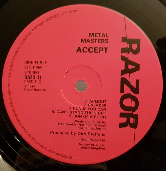 Accept - Metal Masters (2xLP) (Very Good Plus (VG+)) - Skanderborg Vinyl