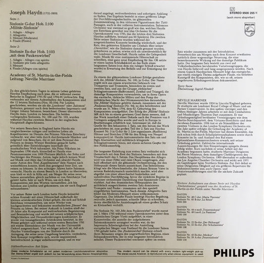 Joseph Haydn, Academy Of St. Martin-in-the-Fields*, Neville Marriner* : Haydn Sinfonien • Nr. 100 „Militär“ • Nr. 103 „Mit Dem Paukenwirbel“ (LP, Album)