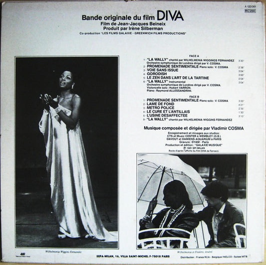 Vladimir Cosma : Diva (Bande Originale Du Film) (LP, Album, RE, Bla)