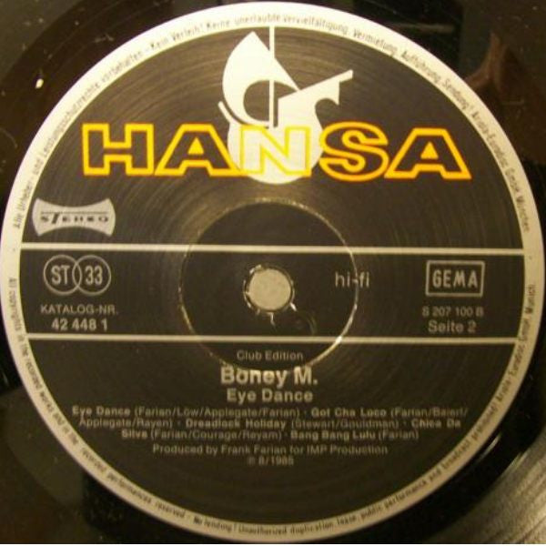 Boney M. : Eye Dance (LP, Album, Club)