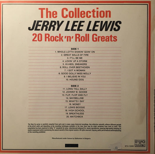 Jerry Lee Lewis : The Collection: 20 Rock'n'Roll Greats (LP, Comp, Lig)