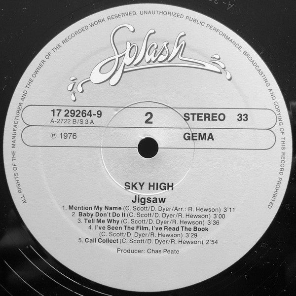 Jigsaw (3) : Sky High (LP, Album)