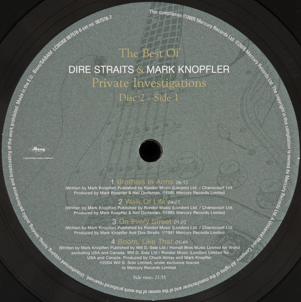 Dire Straits & Mark Knopfler : Private Investigations (The Best Of) (2xLP, Comp, 180)