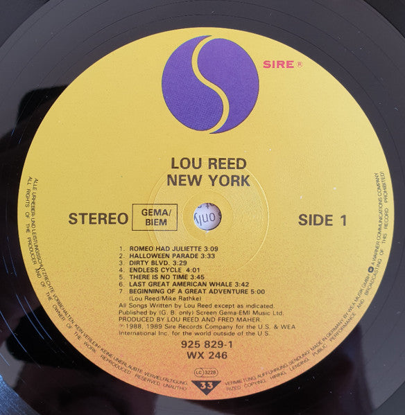 Lou Reed : New York (LP, Album)