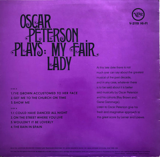 Oscar Peterson : Plays My Fair Lady (LP, Mono)