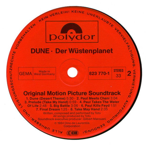 Various : Dune · Der Wüstenplanet (Original Soundtrack Recording) (LP, Album)