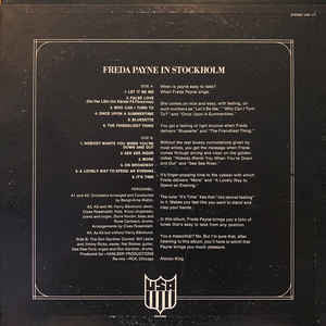 Freda Payne - Freda Payne In Stockholm (LP) (Very Good Plus (VG+)) - Skanderborg Vinyl