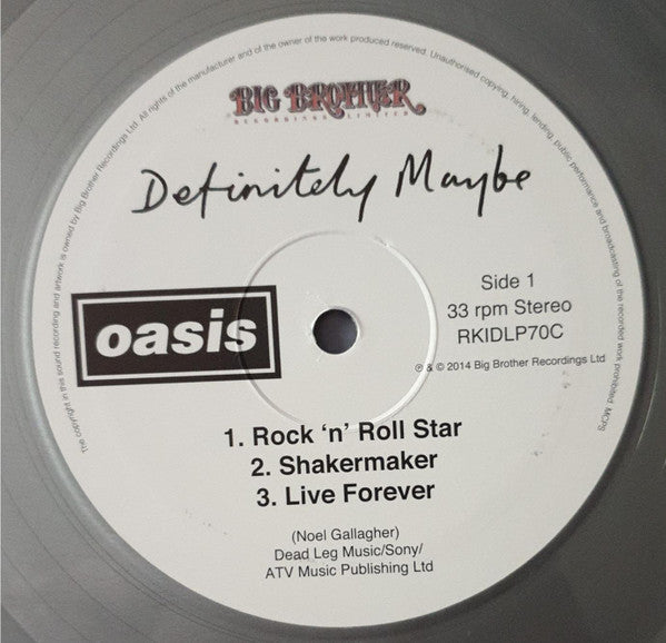 Oasis (2) : Definitely Maybe (2xLP, Album, Ltd, RE, RM, Sil)