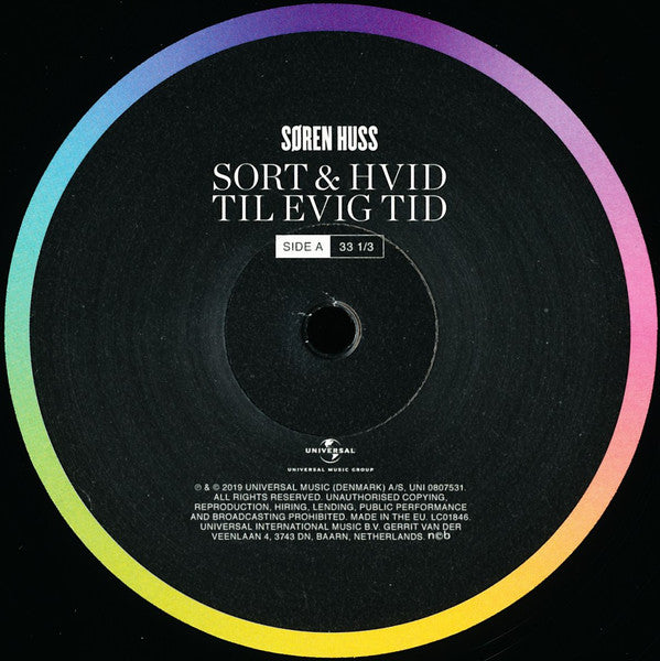 Søren Huss : Sort Og Hvid Til Evig Tid (LP, Album)