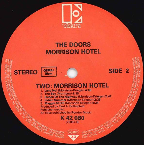 The Doors : Morrison Hotel (LP, Album, RE, Gat)