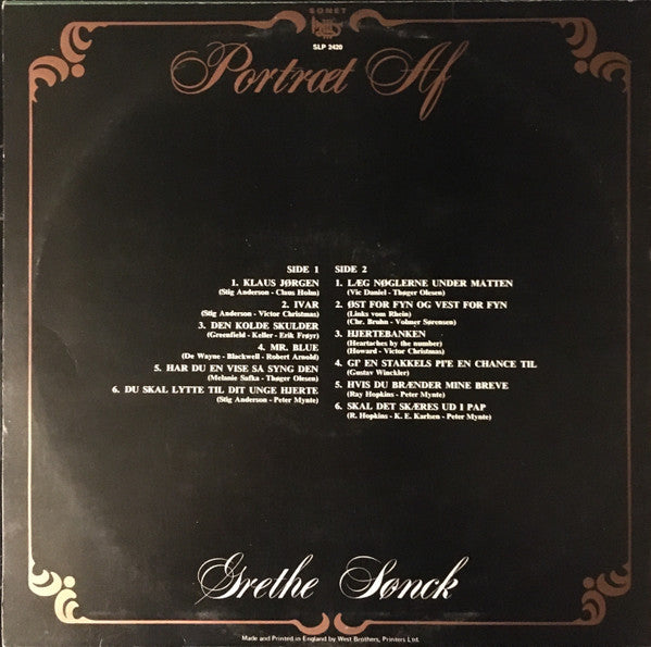 Grethe Sønck : Portræt Af Grethe Sønck (LP, Comp)